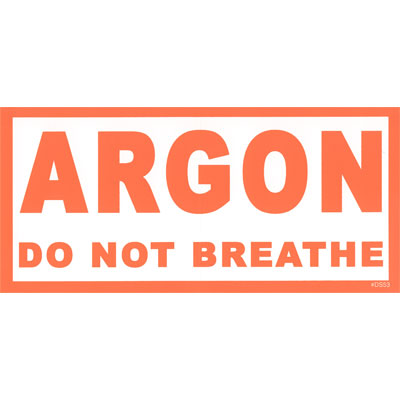 Argon identificatie sticker