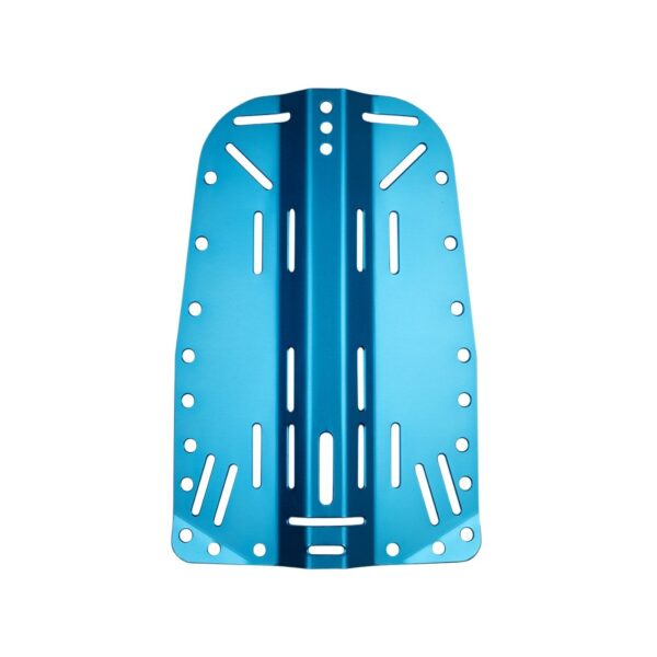 Backplate_alu_blue DivePro: Aluminium Backplate blauw