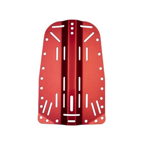 Backplate_alu_red DivePro: Aluminium Backplate rood