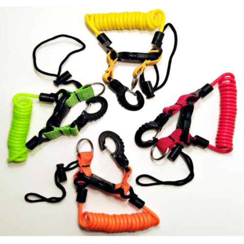 DivePro-Spiraalkabel-met-ring DivePro: Lanyard spiraalkabel met ring