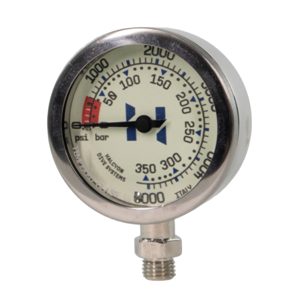 Halcyon: Stage Submersible pressure gauge (Dual face PSI/BAR)SPG 52mm 0-360 bar
