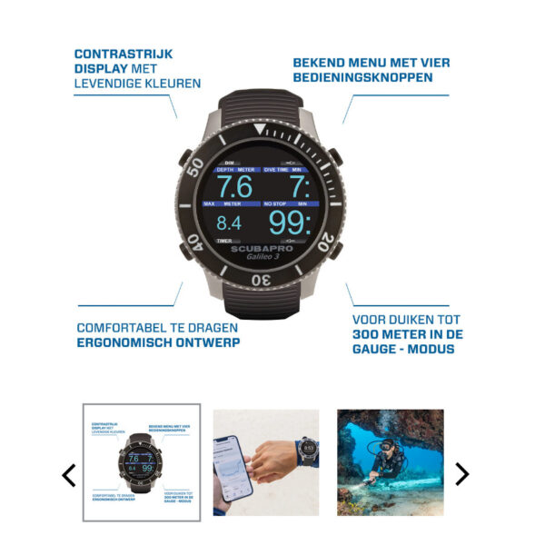 Scubapro: Galileo 3 (G3) inclusief zender