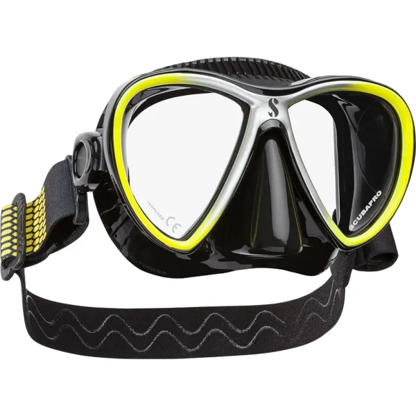 Scubapro_Synergy_Twin_01-zwart-geel Scubapro: Masker Synergy Twin Trufit