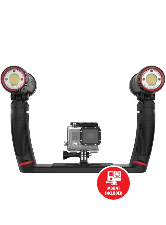 Sealife_Benelux_Sea_Dragon_Duo_6000_set_front_with_GoPro_mount Sealife: Sea Dragon Duo 6000F Set #SL691