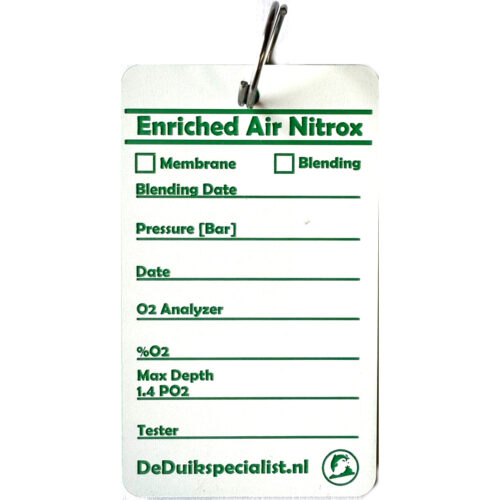 De Duikspecilaist: Nitrox Tank Tag
