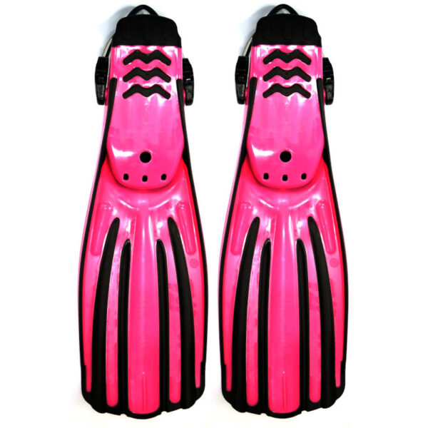divepro-xu-duikvinnen-roze-01 Divepro: XU buitenwater vinnen met RVS springstraps