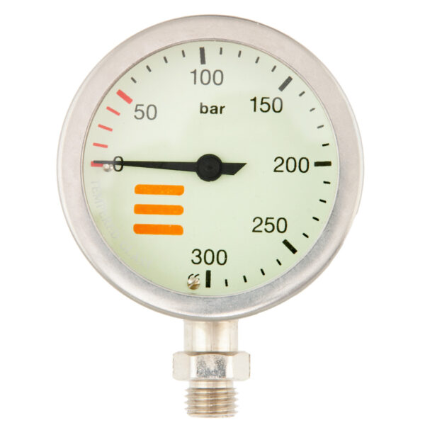 manometr-tecline-300-bar-63-mm-nikiel-glowica Tecline: SPG 52 - 230 bar chroom