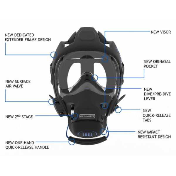 Ocean Reef: Neptune III fullfacemask incl. 1ste trap
