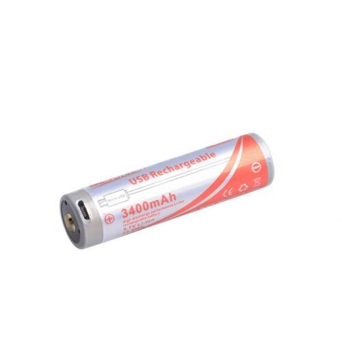 OrcaTorch: 18650 lithiumbatterij USB oplaadbaar