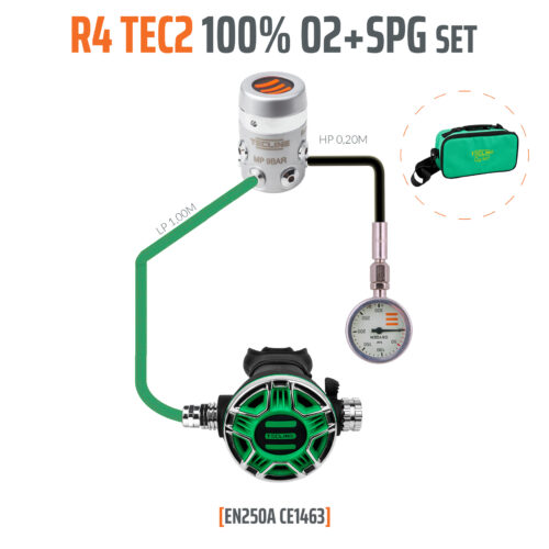 regulator-r4-tec2-o2-m26x2-stage-set-spg-and-hp Tecline: R4 TEC2 100% O2 M26x2 with SPG, stage set - EN250A